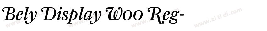 Bely Display W00 Reg字体转换